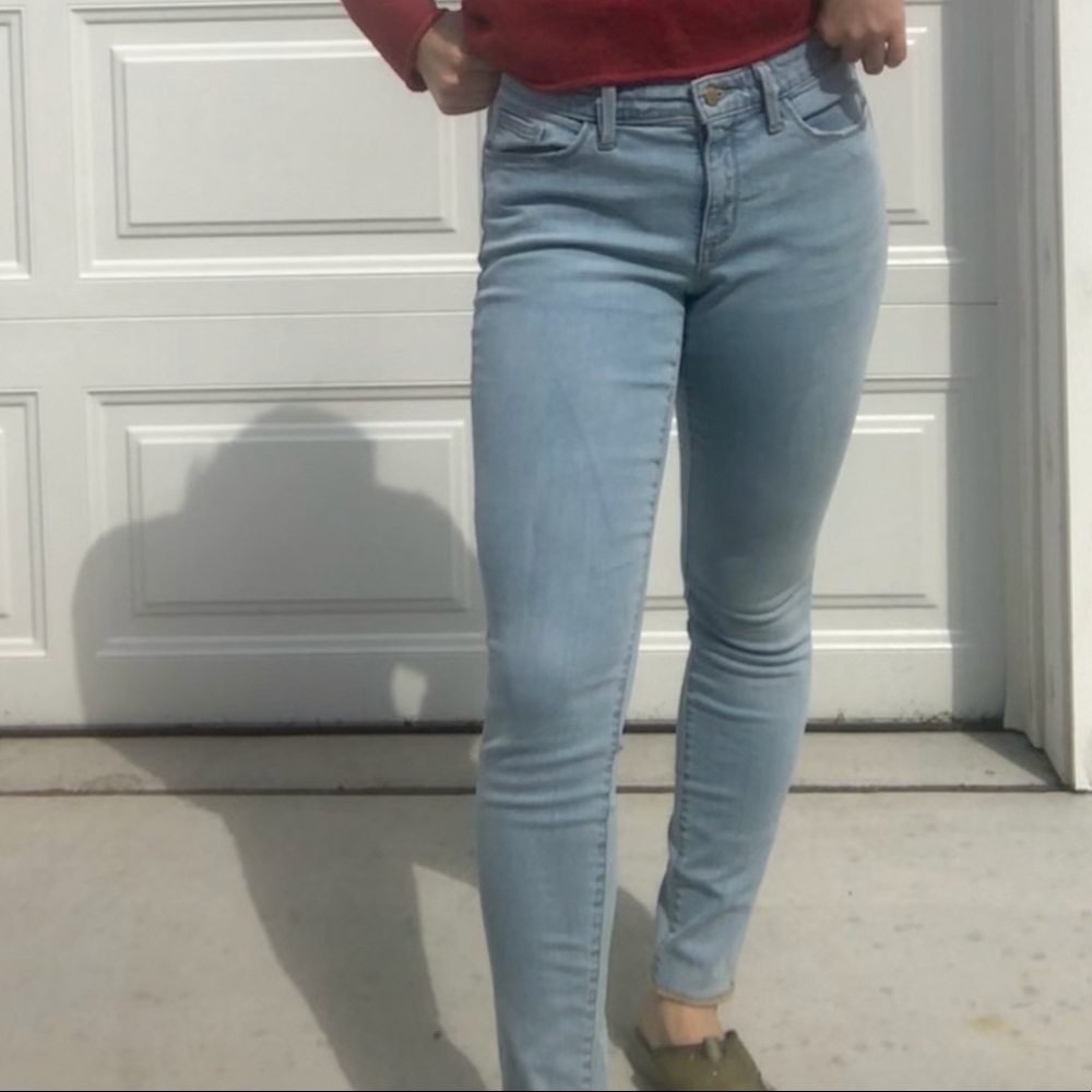 Faded/Light Blue Petite Skinny Jeans